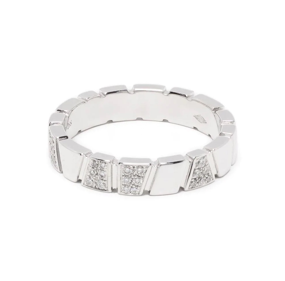 Ring Ride Love semi-pavée - 18k recycled white gold lab grown diamonds ethical fine jewelry loyale paris 1