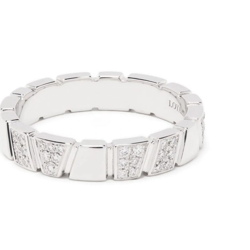 Ring Ride Love semi-pavée - 18k recycled white gold lab grown diamonds ethical fine jewelry loyale paris 4