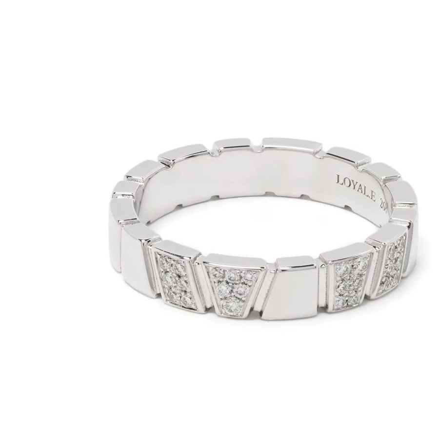 Ring Ride Love semi-pavée - 18k recycled white gold lab grown diamonds ethical fine jewelry loyale paris 5