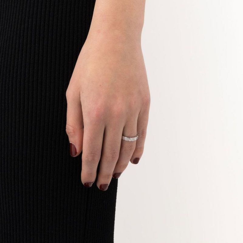 Ring Ride Love semi-pavée - 18k recycled white gold lab grown diamonds ethical fine jewelry loyale paris 6