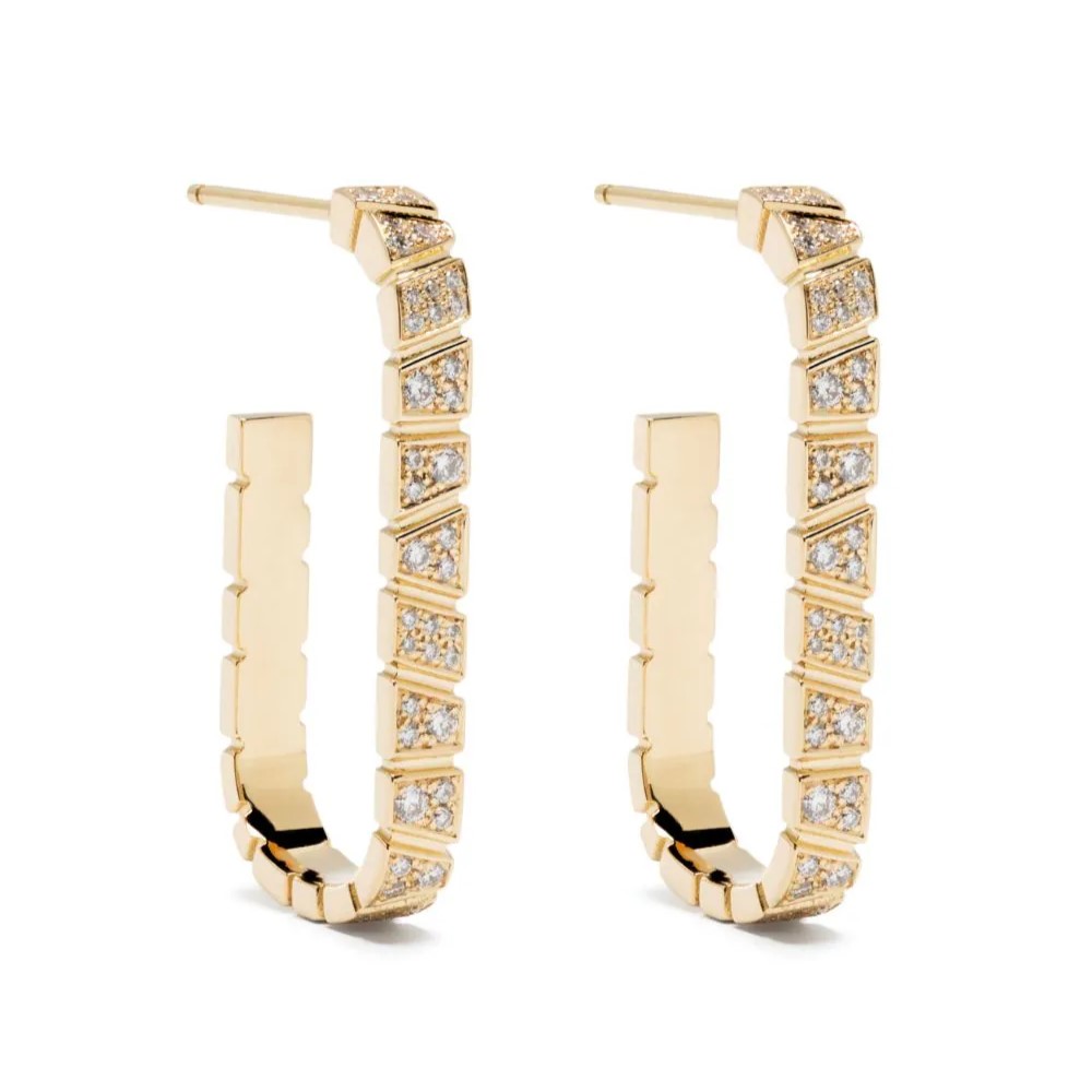 Earrings Ride & Love pavées Medium - 18k recycled yellow gold lab grown diamonds loyale paris fine jewelry 1