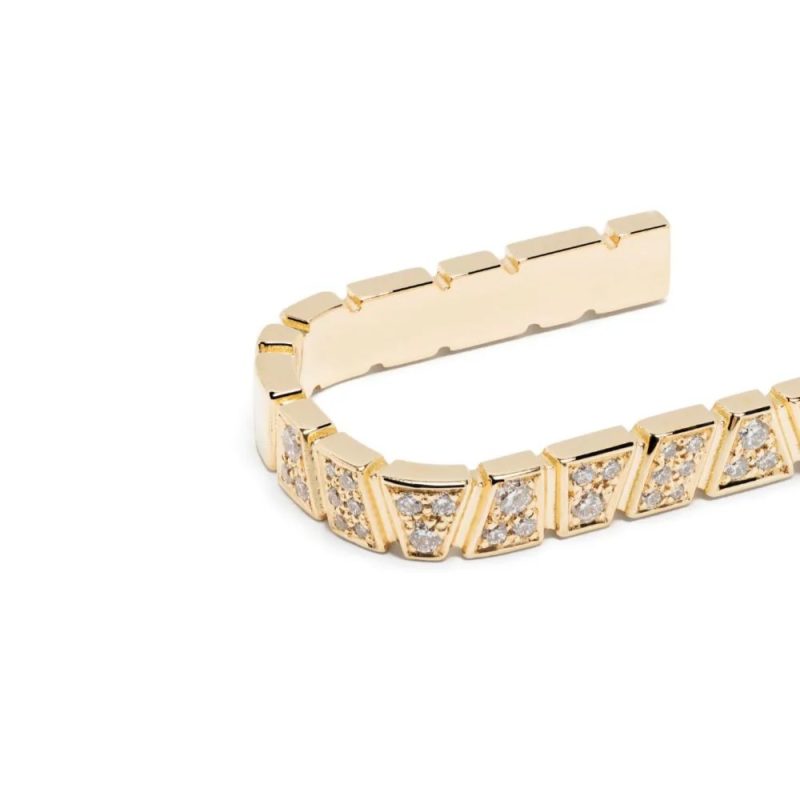 Earrings Ride & Love pavées Medium - 18k recycled yellow gold lab grown diamonds loyale paris fine jewelry 4