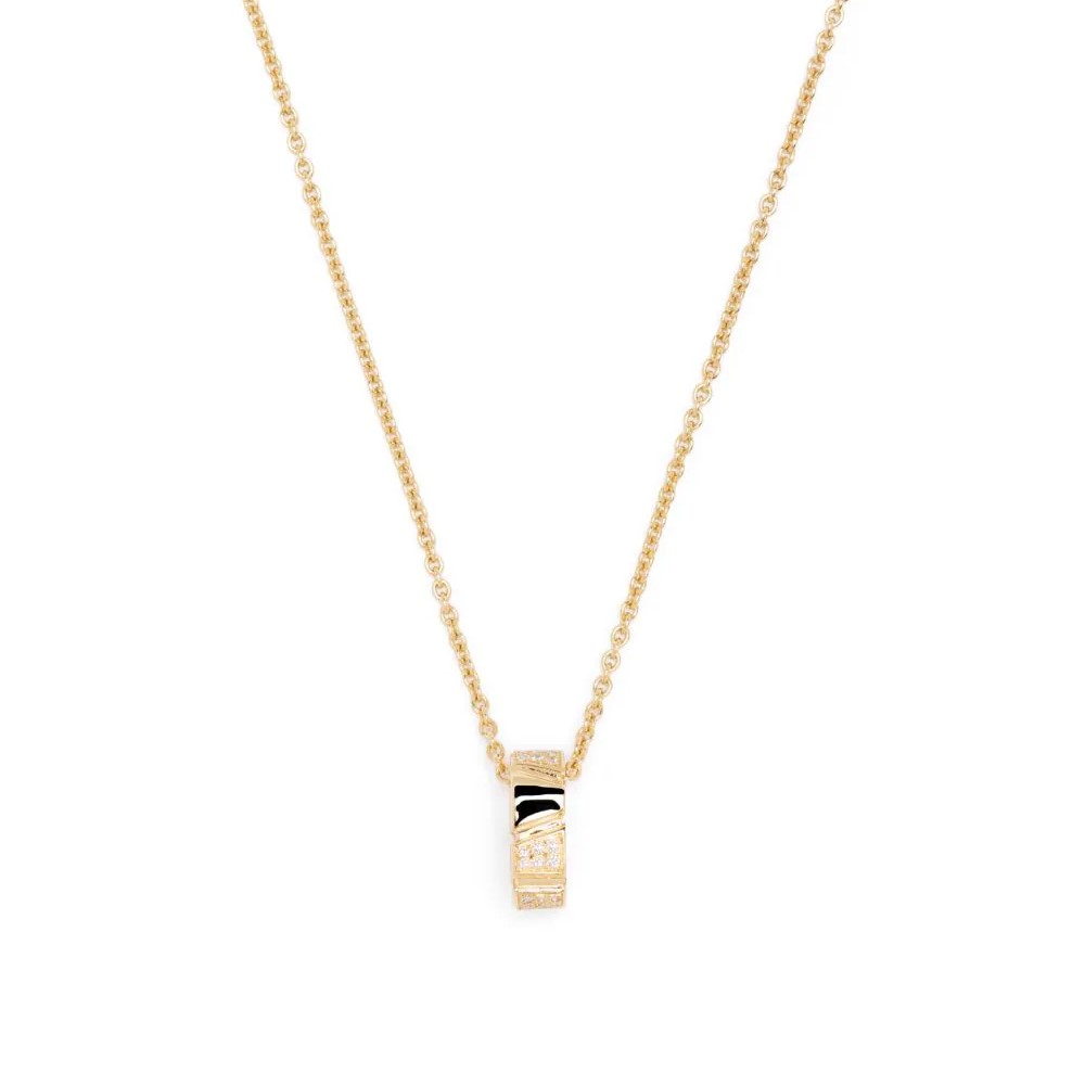 Necklace Ride & Love semi-pavé Medium - 18k recycled yellow gold lab grown diamonds loyale paris fine jewelry 1