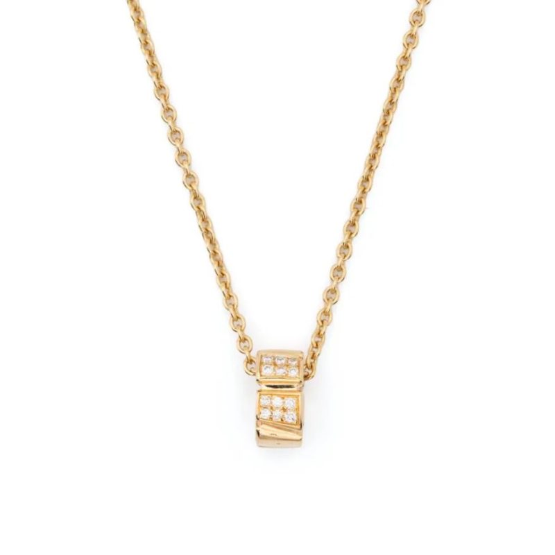 Necklace Ride & Love semi-pavé Small - 18k recycled yellow gold lab grown diamonds loyale paris fine jewelry 1