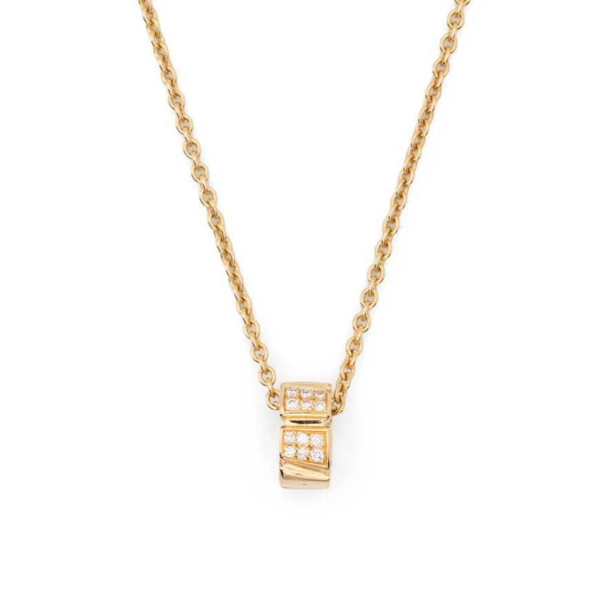 Necklace Ride & Love semi-pavé Small - 18k recycled yellow gold lab grown diamonds loyale paris fine jewelry 1