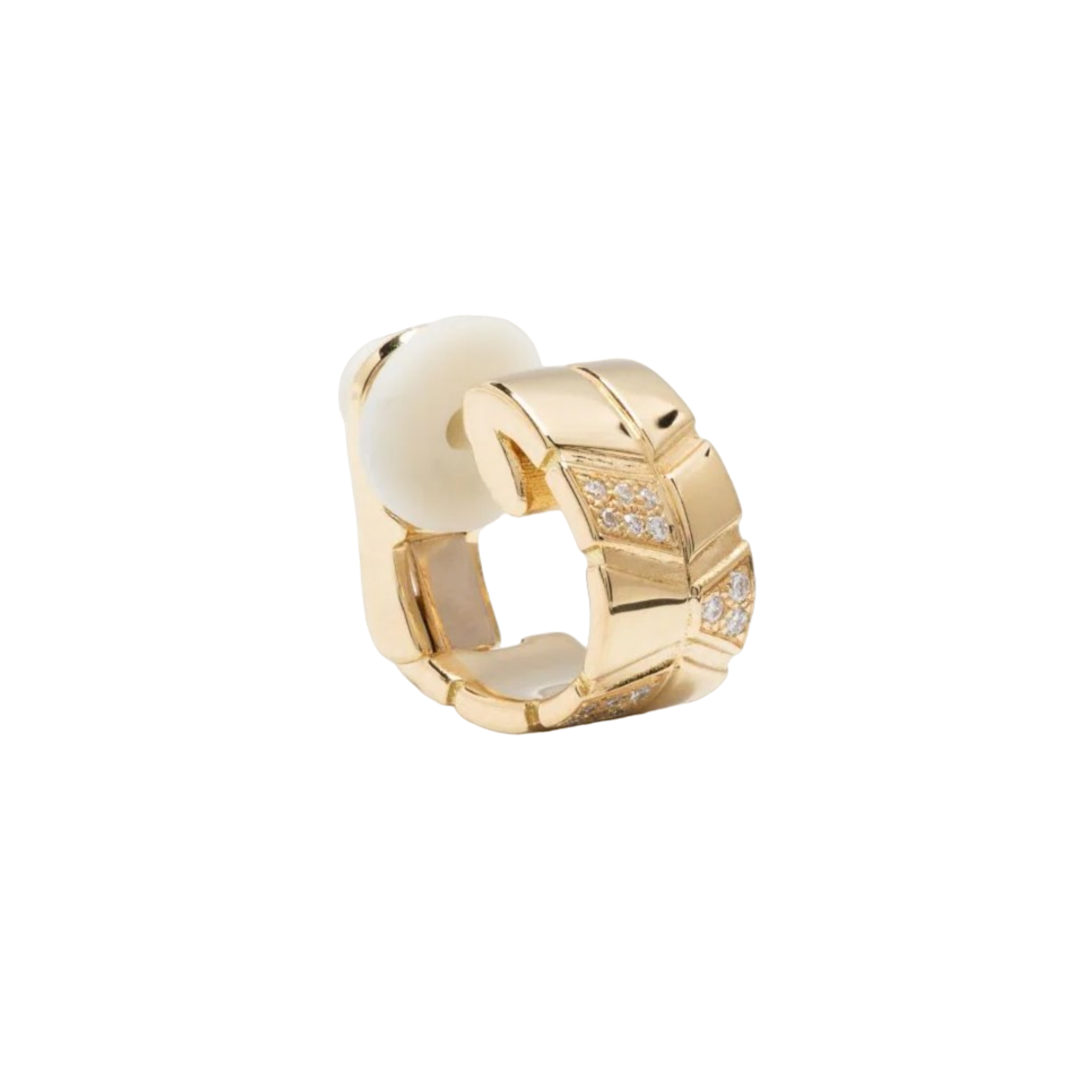 Clip Earcuff Ride & Love semi-pavée - 18k recycled yellow gold lab grown diamonds loyale paris fine jewelry 1