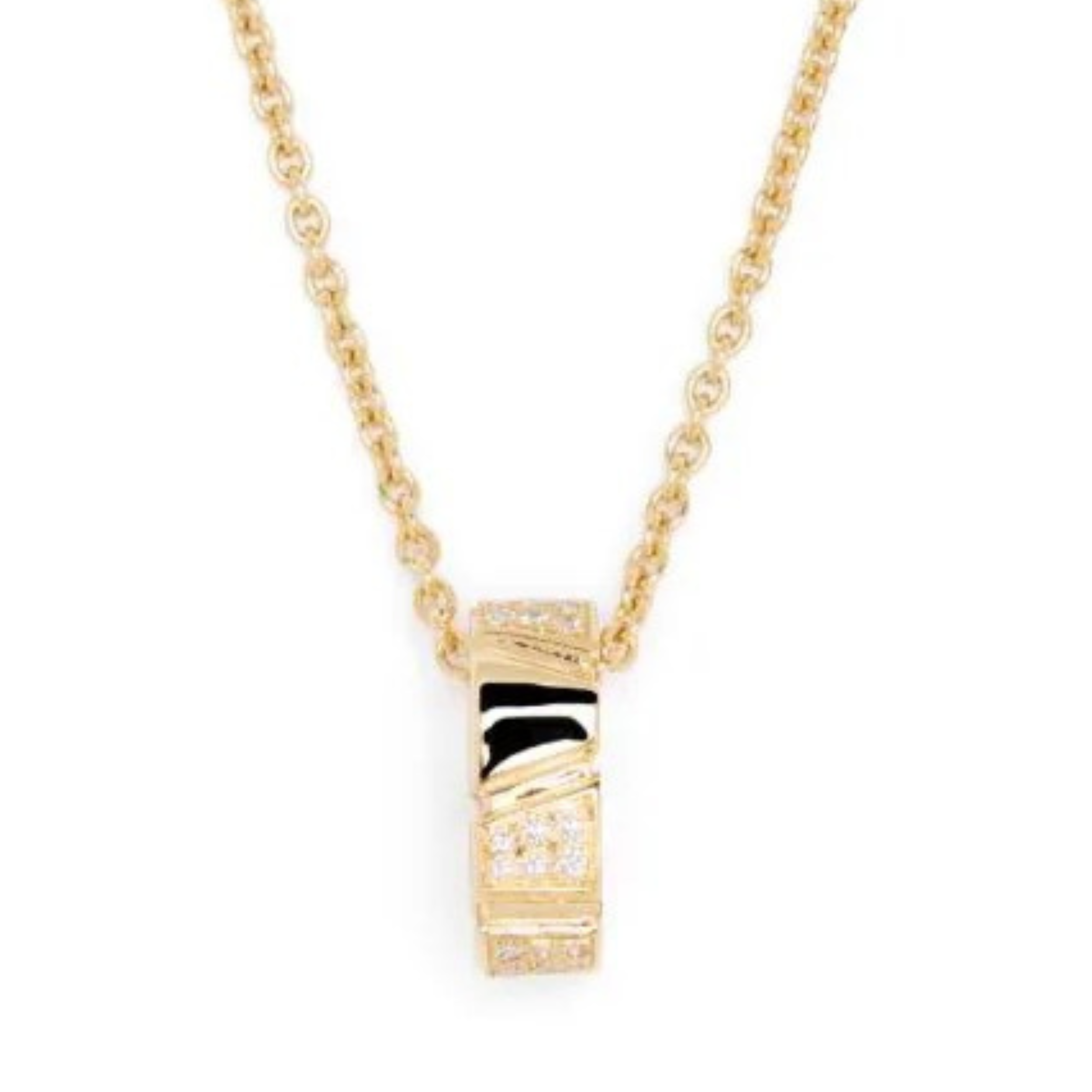 Necklace Ride & Love semi-pavé Medium - 18k recycled yellow gold lab grown diamonds loyale paris fine jewelry 1