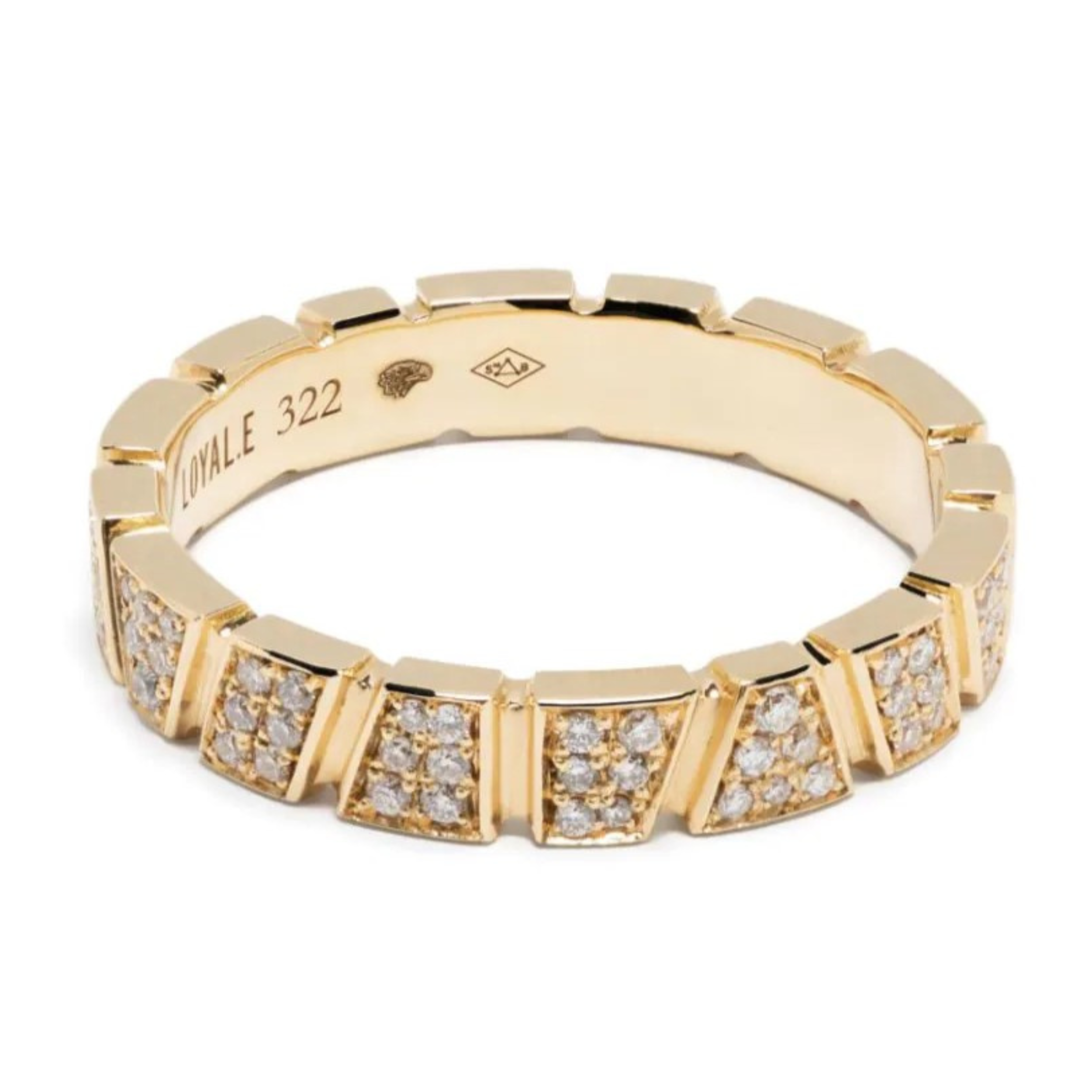 Ring Ride & Love pavée - 18k recycled yellow gold lab grown diamonds loyale paris fine jewelry 1