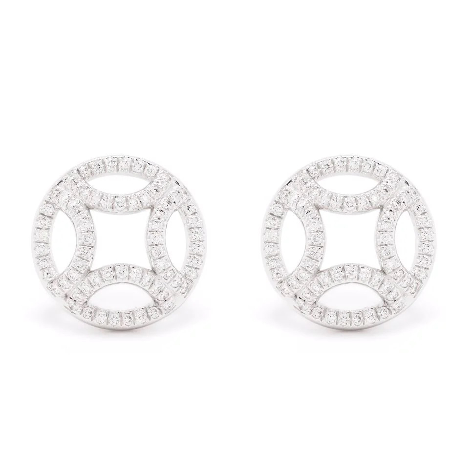 Earrings Perpétuelle pavées - 18k white gold lab grown diamond Loyale Paris 1